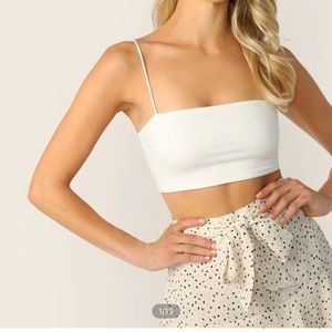 stretch knit cropped cami top
